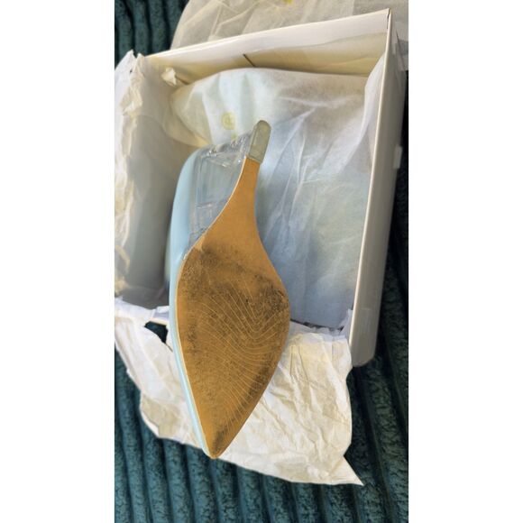 Allegra K Sky Blue Clear Heel Wedge Ankle Boots Sz 8 - Picture 10 of 10